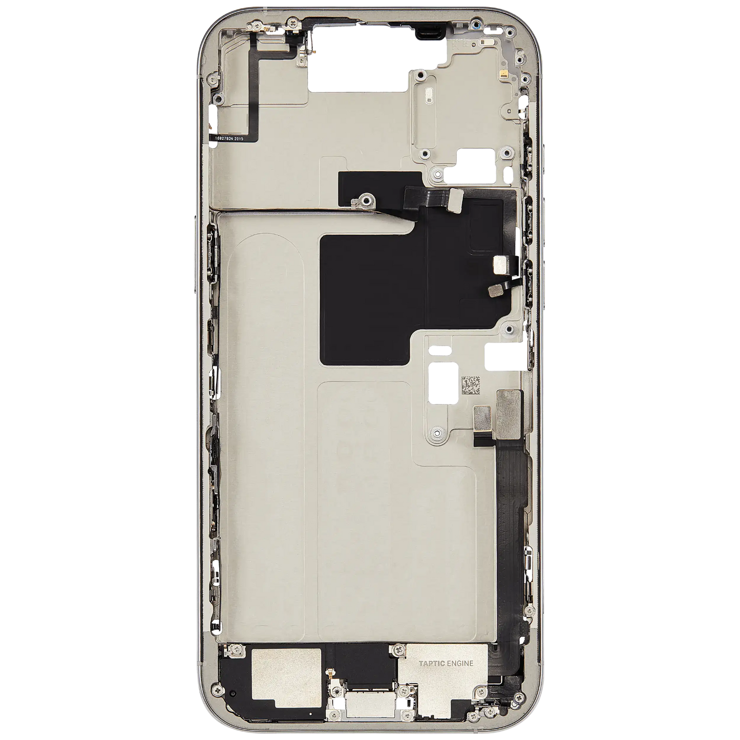 Mid-Frame Housing W/ Charging Port Flex & Small Parts For iPhone 16 Pro Max (EU / Global Version) (Used OEM Pull: Grade A) (White Titanium)