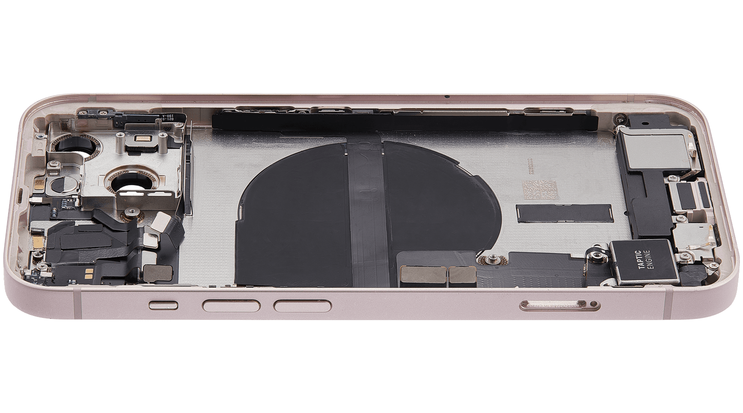Back Housing W/ Charging Port Flex & Small Parts For iPhone 13 (EU / Global Version) (Used OEM Pull: Grade A) (Pink)