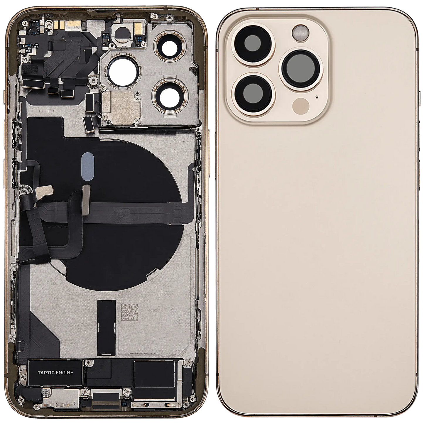 Back Housing W/ Charging Port Flex & Small Parts For iPhone 13 Pro (US Version) (Used OEM Pull: Grade A) (Gold)