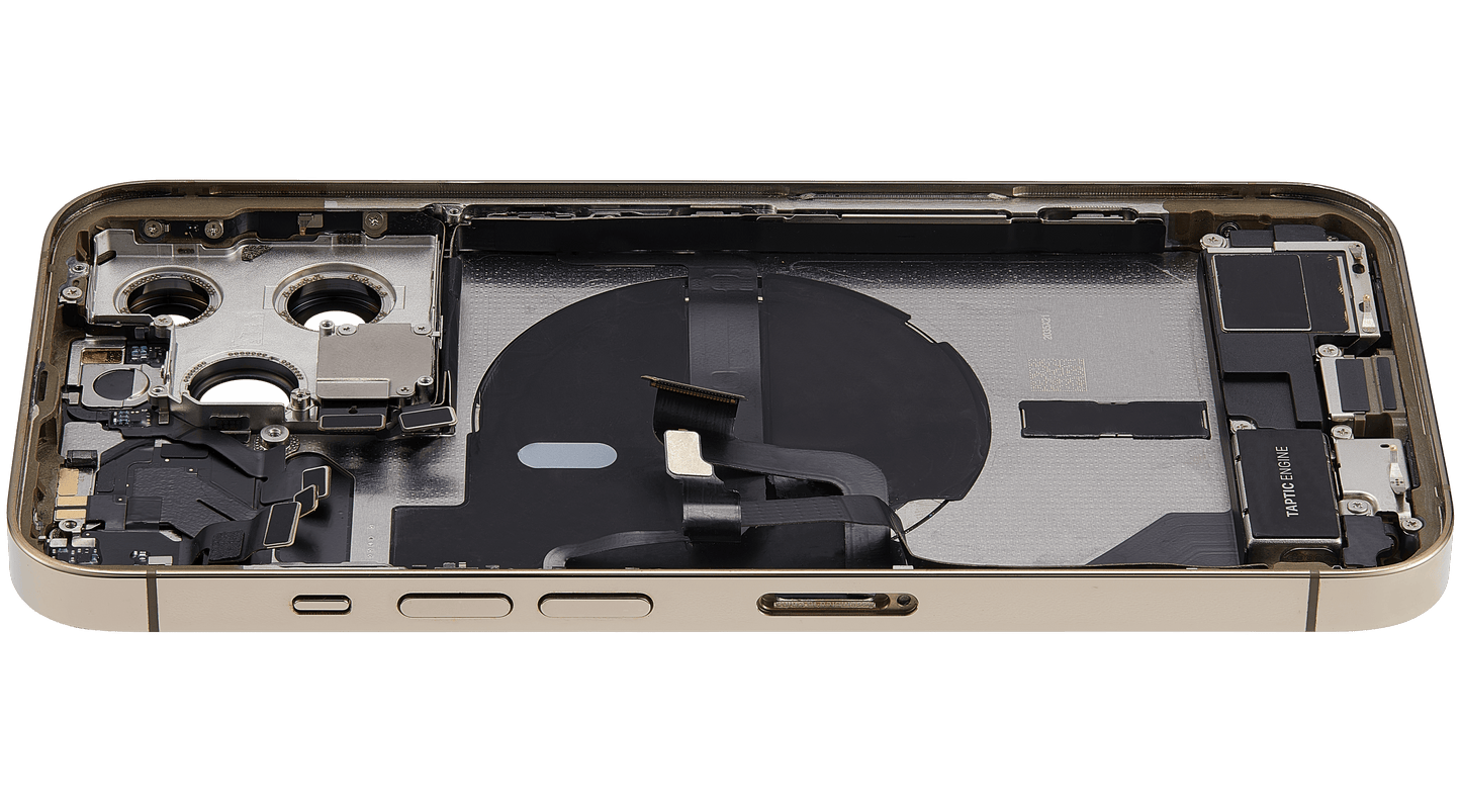 Back Housing W/ Charging Port Flex & Small Parts For iPhone 13 Pro (US Version) (Used OEM Pull: Grade A) (Gold)