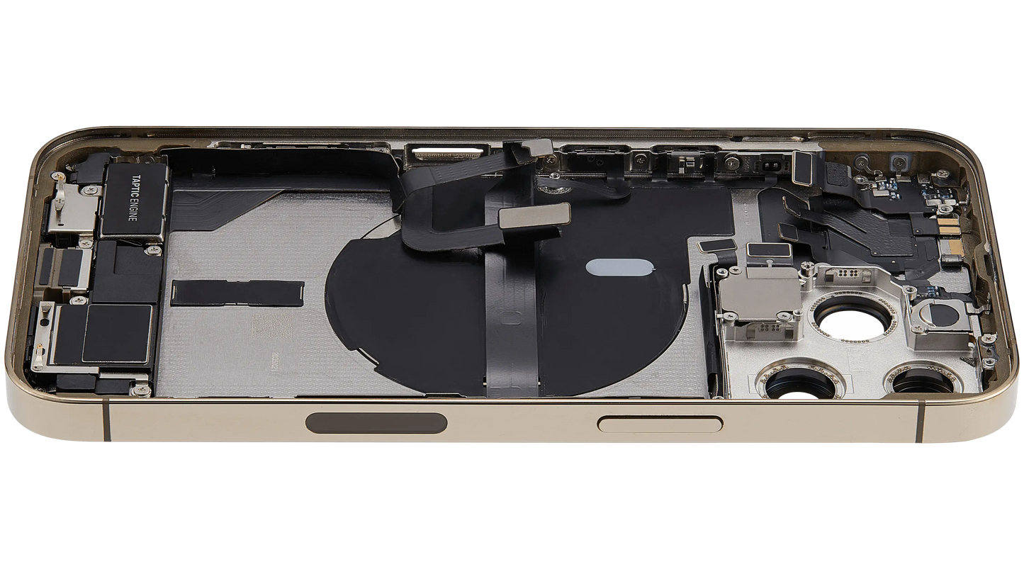 Back Housing W/ Charging Port Flex & Small Parts For iPhone 13 Pro (US Version) (Used OEM Pull: Grade A) (Gold)