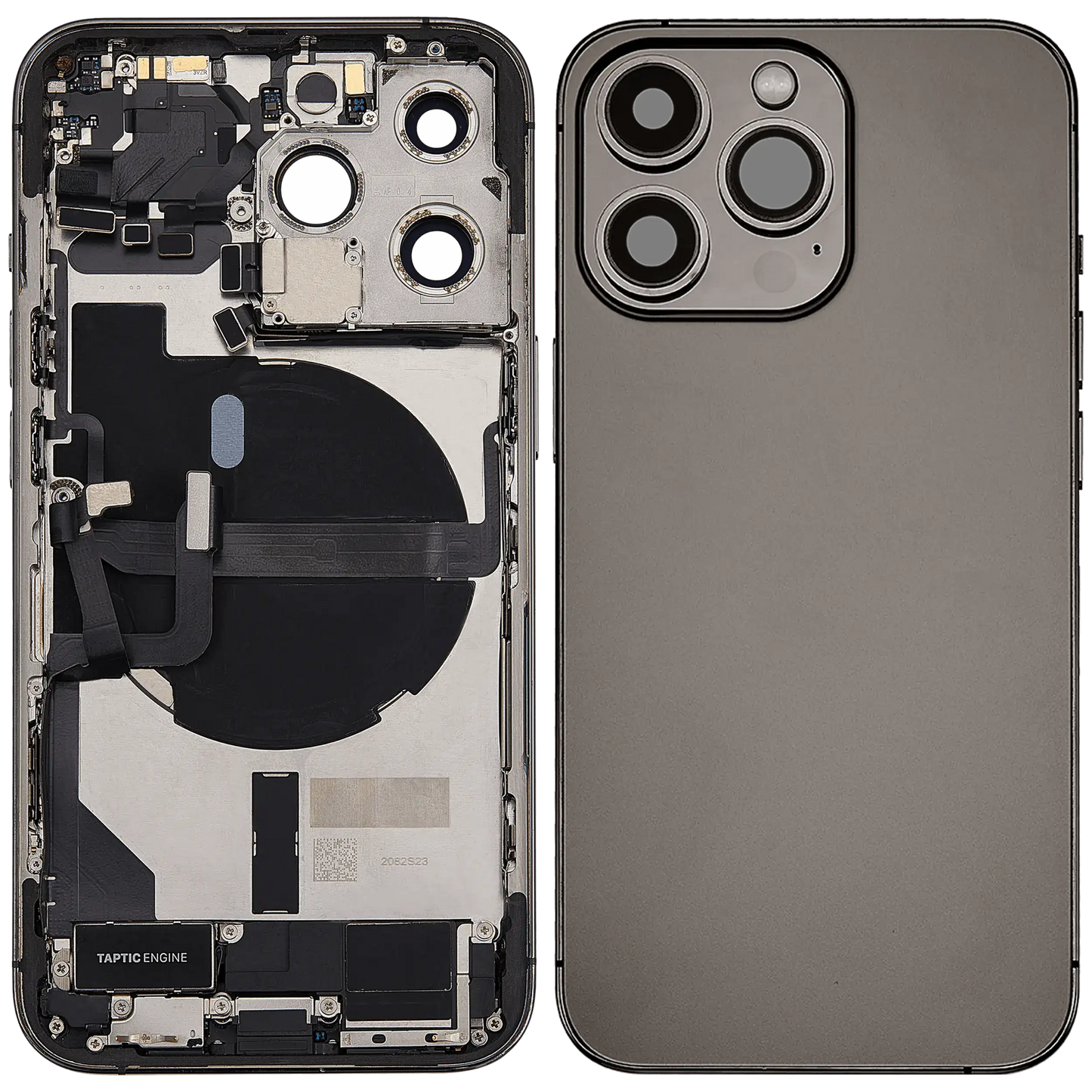 Back Housing W/ Charging Port Flex & Small Parts For iPhone 13 Pro (US Version) (Used OEM Pull: Grade A) (Graphite)