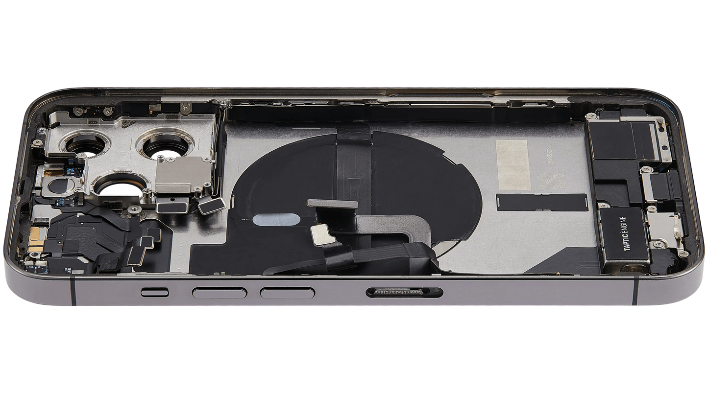 Back Housing W/ Charging Port Flex & Small Parts For iPhone 13 Pro (US Version) (Used OEM Pull: Grade A) (Graphite)