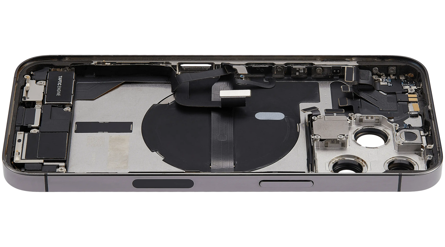 Back Housing W/ Charging Port Flex & Small Parts For iPhone 13 Pro (US Version) (Used OEM Pull: Grade A) (Graphite)
