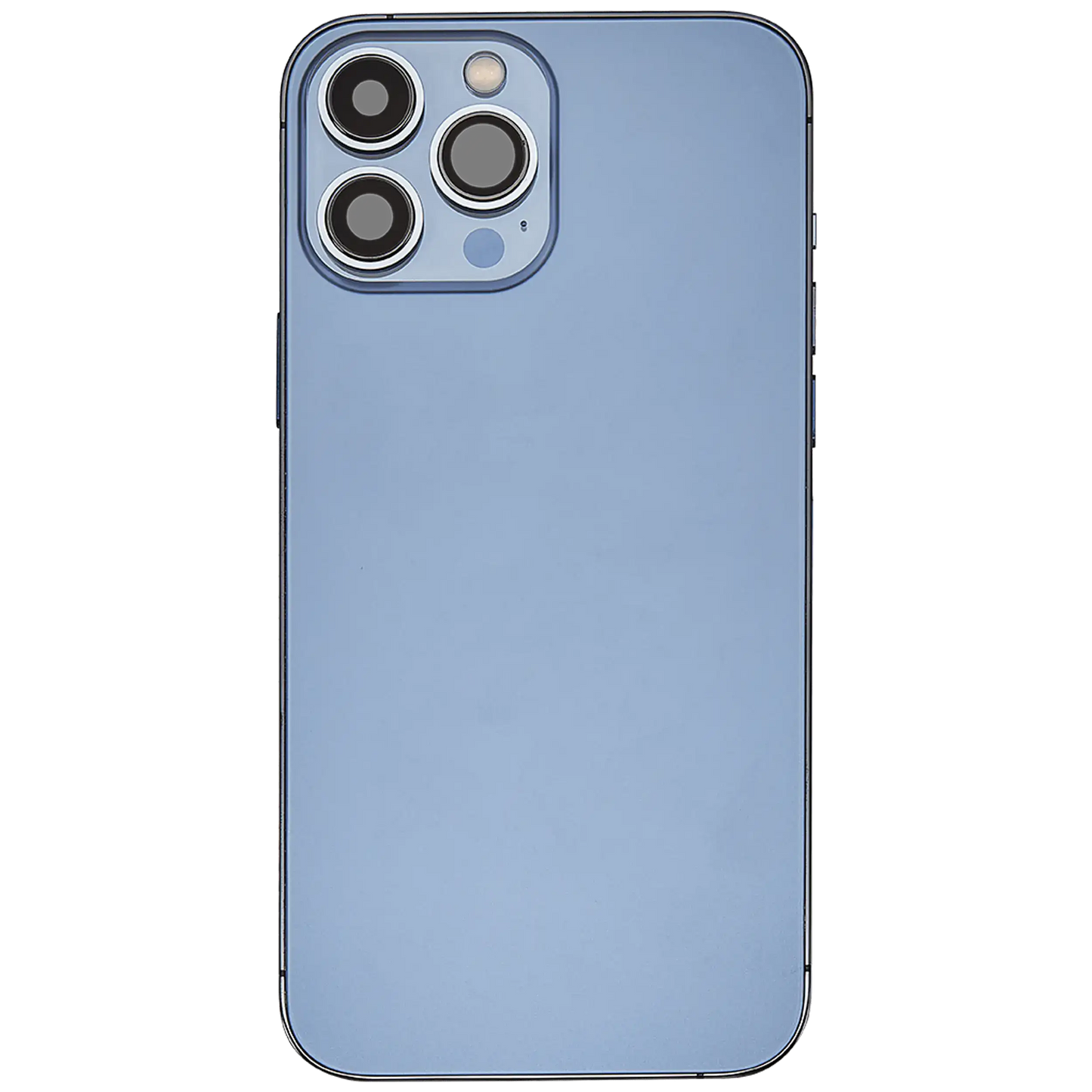 Back Housing W/ Charging Port Flex & Small Parts For iPhone 13 Pro Max (US Version) (Used OEM Pull: Grade C) (Sierra Blue)