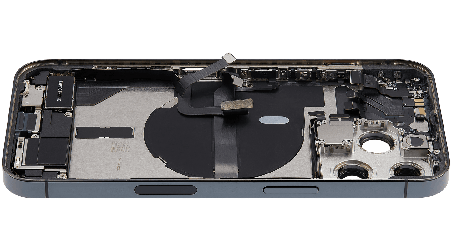 Back Housing W/ Charging Port Flex & Small Parts For iPhone 13 Pro (US Version) (Used OEM Pull: Grade C) (Alpine Green)