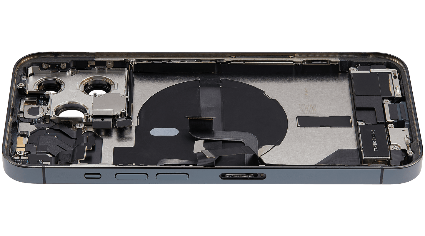 Back Housing W/ Charging Port Flex & Small Parts For iPhone 13 Pro (US Version) (Used OEM Pull: Grade C) (Alpine Green)
