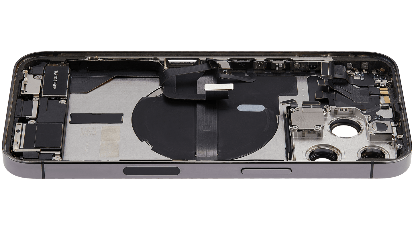 Back Housing W/ Charging Port Flex & Small Parts For iPhone 13 Pro (US Version) (Used OEM Pull: Grade B) (Graphite)