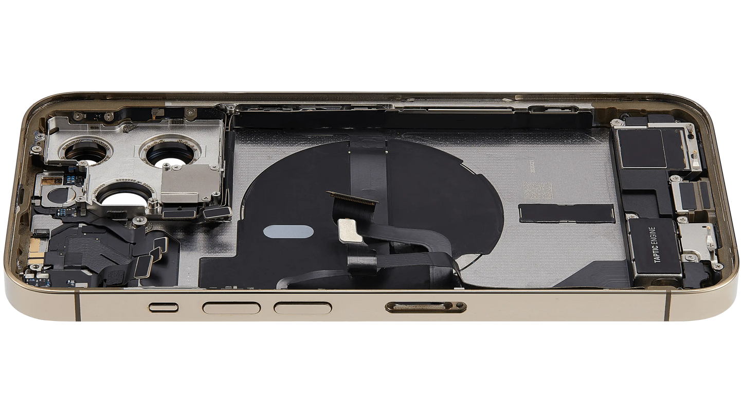 Back Housing W/ Charging Port Flex & Small Parts For iPhone 13 Pro (US Version) (Used OEM Pull: Grade B) (Gold)