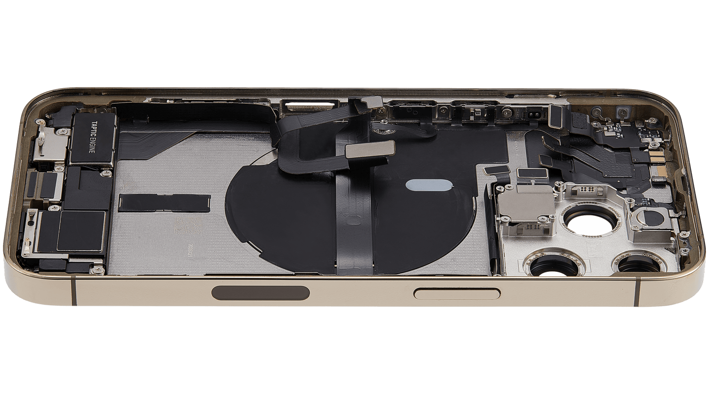 Back Housing W/ Charging Port Flex & Small Parts For iPhone 13 Pro (US Version) (Used OEM Pull: Grade B) (Gold)