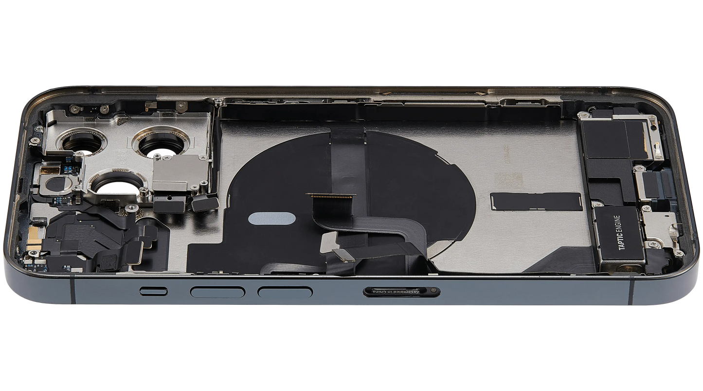 Back Housing W/ Charging Port Flex & Small Parts For iPhone 13 Pro (US Version) (Used OEM Pull: Grade B) (Alpine Green)