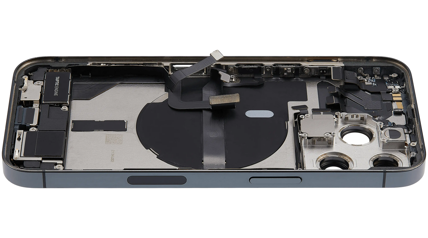 Back Housing W/ Charging Port Flex & Small Parts For iPhone 13 Pro (US Version) (Used OEM Pull: Grade B) (Alpine Green)
