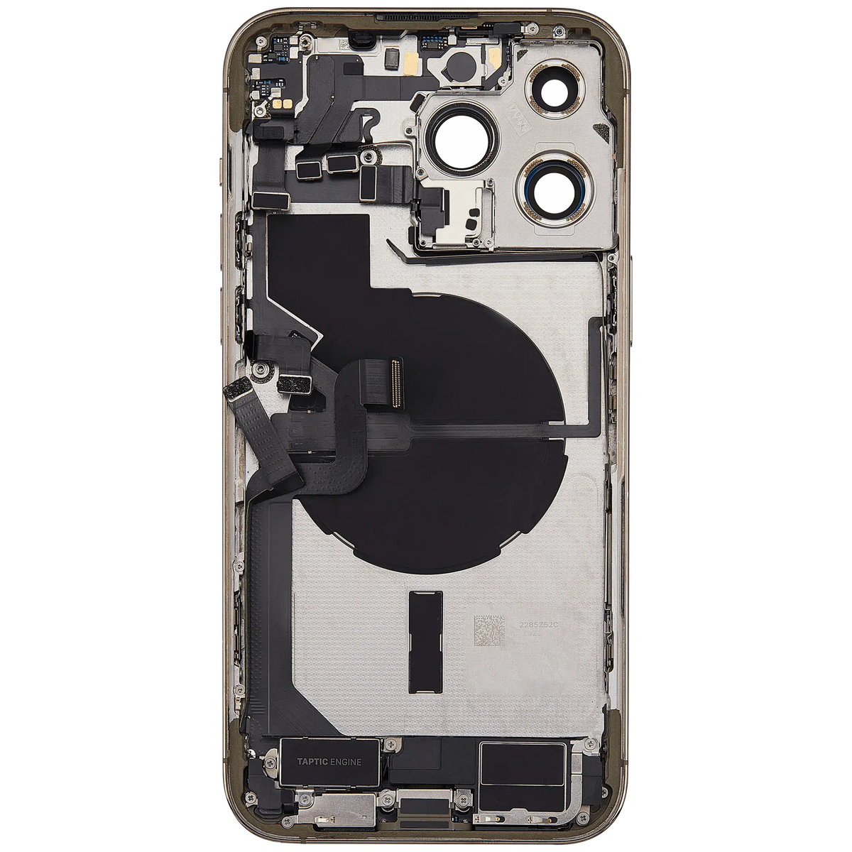 Back Housing W/ Charging Port Flex & Small Parts For iPhone 14 Pro Max (US Version) (Used OEM Pull: Grade B) (Gold)