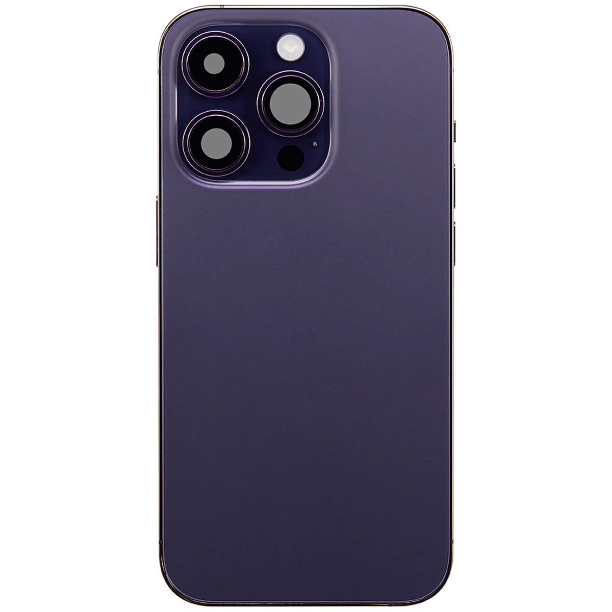 Back Housing W/ Charging Port Flex & Small Parts For iPhone 14 Pro (US Version) (Used OEM Pull: Grade C) (Deep Purple)