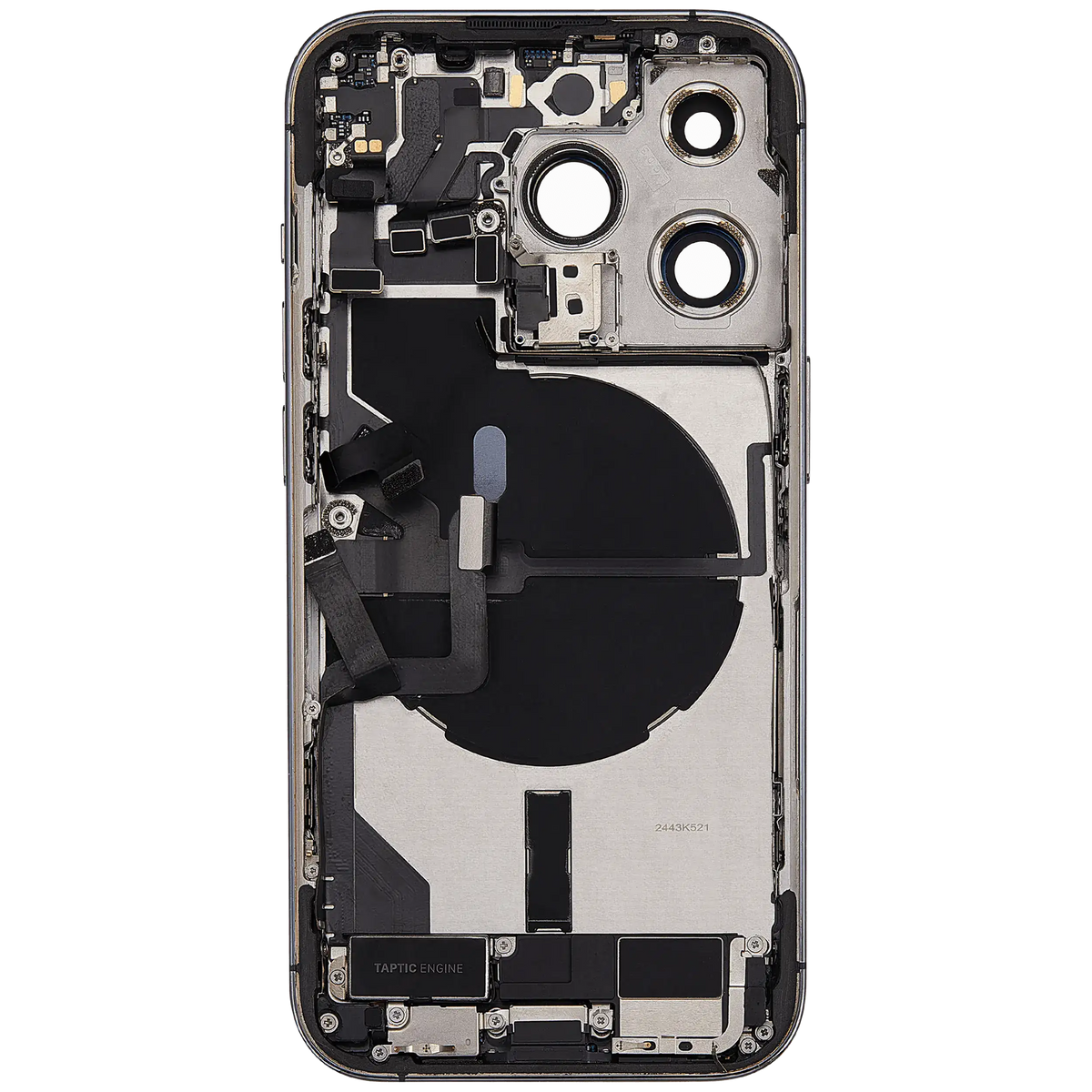 Back Housing W/ Charging Port Flex & Small Parts For iPhone 14 Pro (US Version) (Used OEM Pull: Grade B) (Deep Purple)