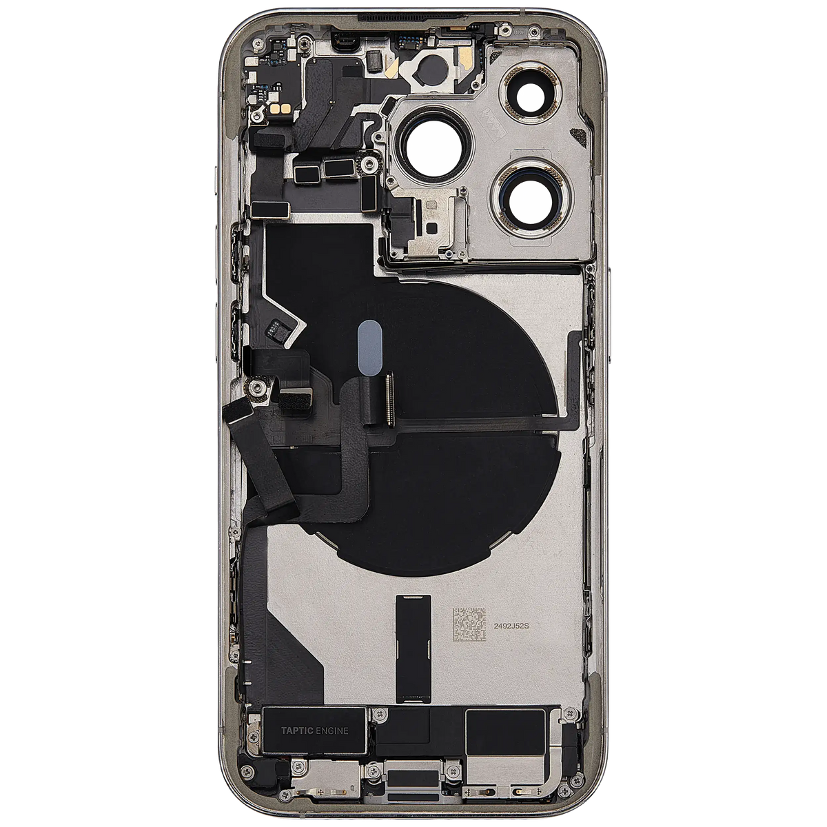 Back Housing W/ Charging Port Flex & Small Parts For iPhone 14 Pro (US Version) (Used OEM Pull: Grade B) (Silver)