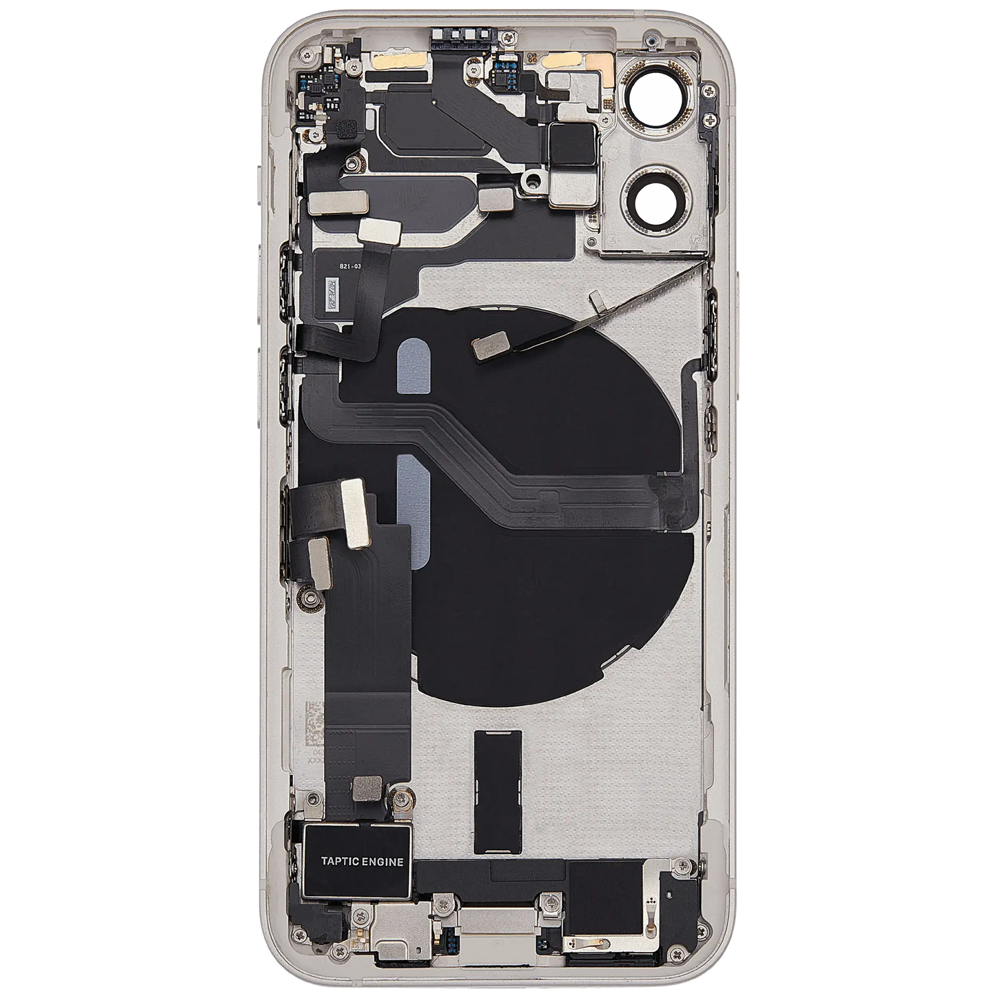 Back Housing W/ Charging Port Flex & Small Parts For iPhone 12 Mini (US Version) (Used OEM Pull: Grade B) (White)