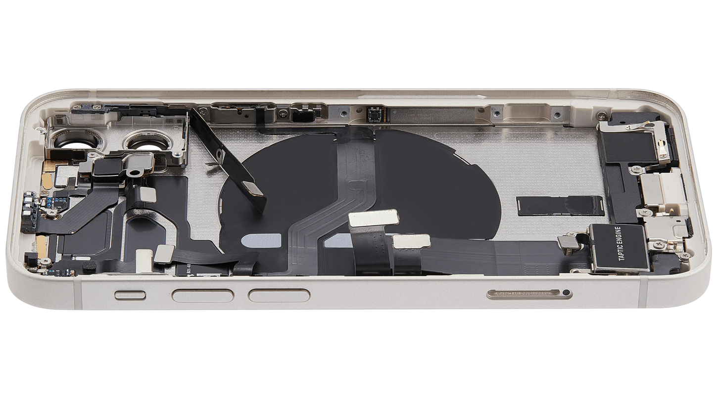 Back Housing W/ Charging Port Flex & Small Parts For iPhone 12 Mini (US Version) (Used OEM Pull: Grade B) (White)