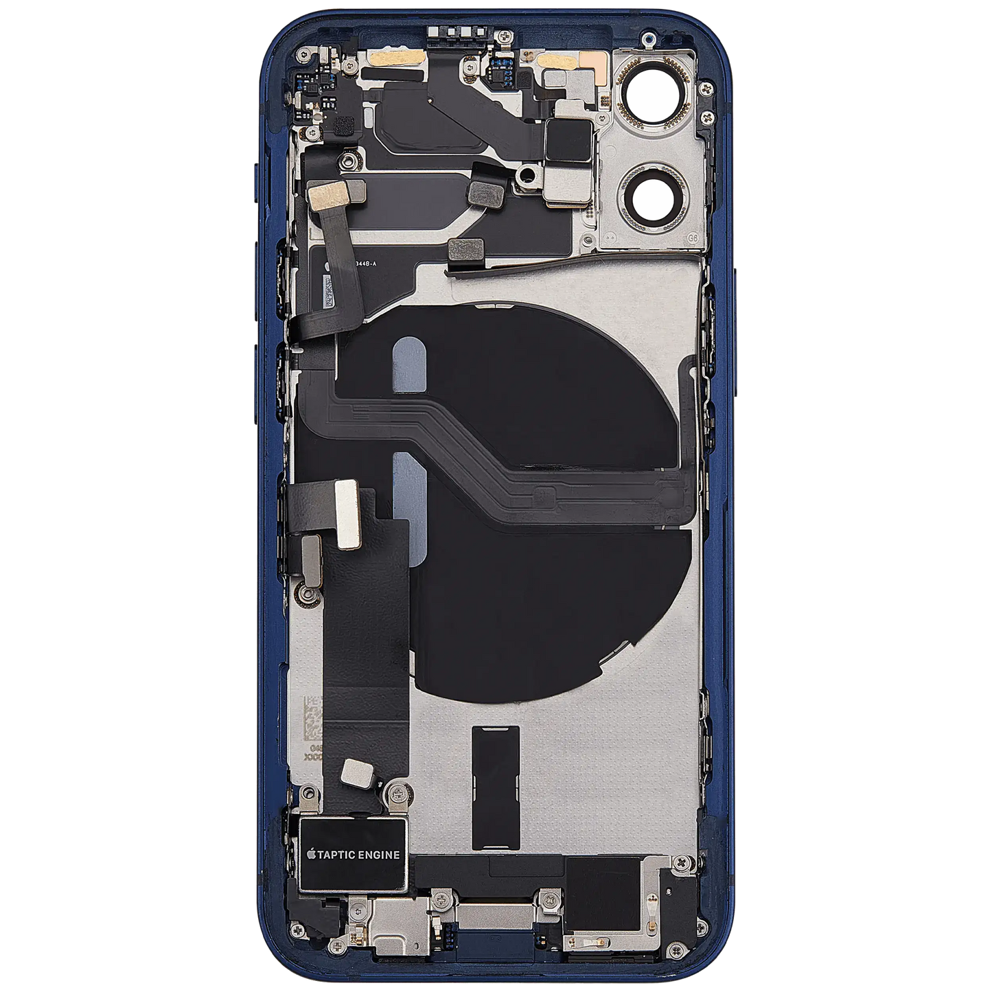 Back Housing W/ Charging Port Flex & Small Parts For iPhone 12 Mini (US Version) (Used OEM Pull: Grade A) (Blue)