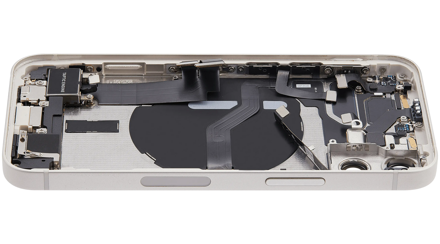 Back Housing W/ Charging Port Flex & Small Parts For iPhone 12 Mini (US Version) (Used OEM Pull: Grade A) (White)