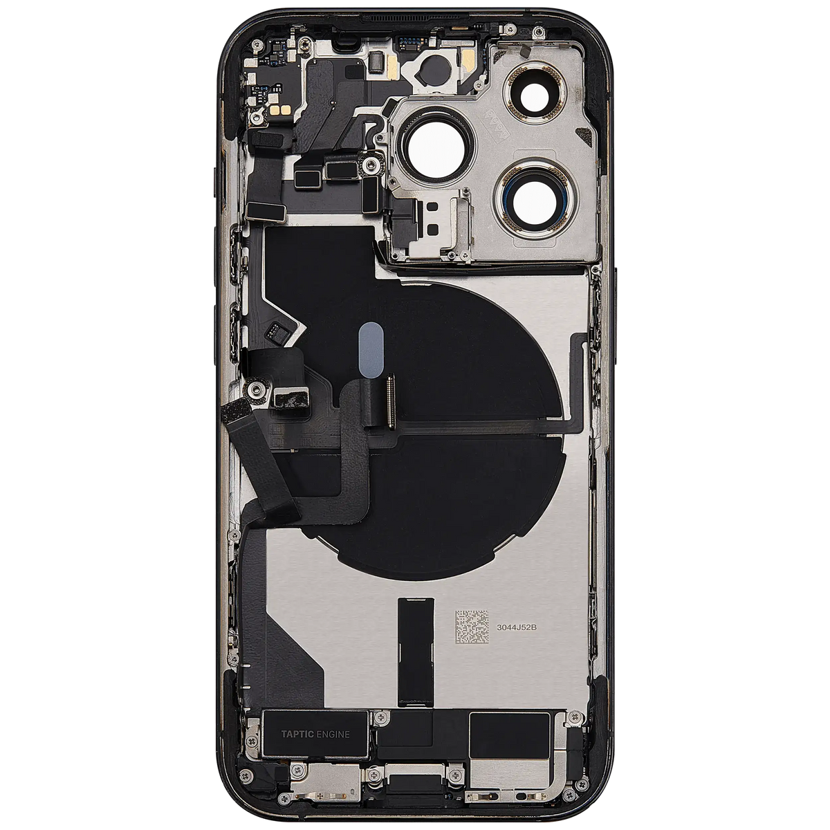 Back Housing W/ Charging Port Flex & Small Parts For iPhone 14 Pro (US Version) (Used OEM Pull: Grade A) (Space Black)