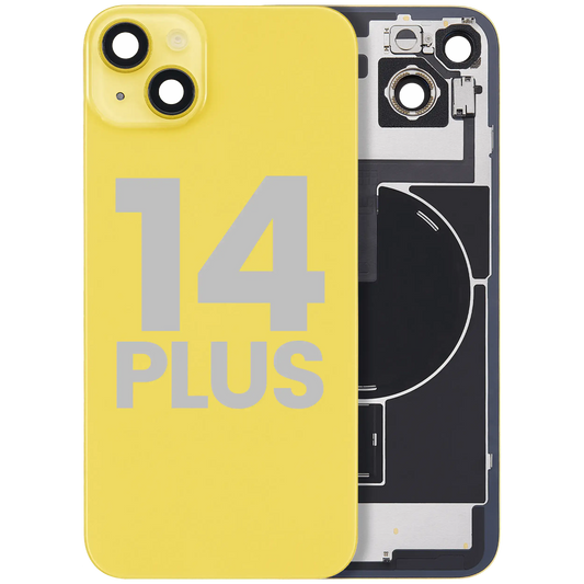 Back Glass w/ MagSafe Magnet & NFC & Flashlight Flex For iPhone 14 Plus (Used OEM Pull: Grade A) (Yellow)