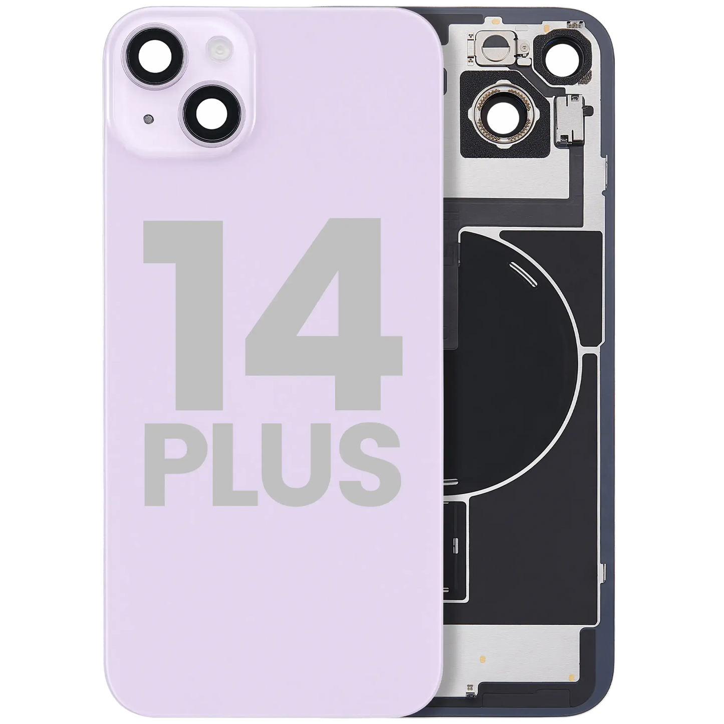 Back Glass w/ MagSafe Magnet & NFC & Flashlight Flex For iPhone 14 Plus (Used OEM Pull: Grade A) (Purple)