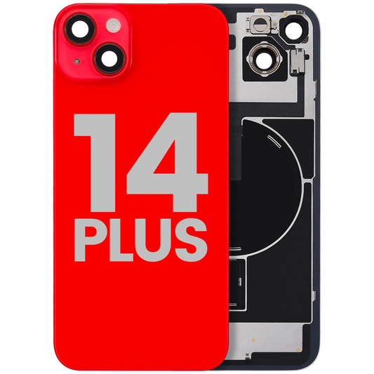 Back Glass w/ MagSafe Magnet & NFC & Flashlight Flex For iPhone 14 Plus (Used OEM Pull: Grade B) (Red)