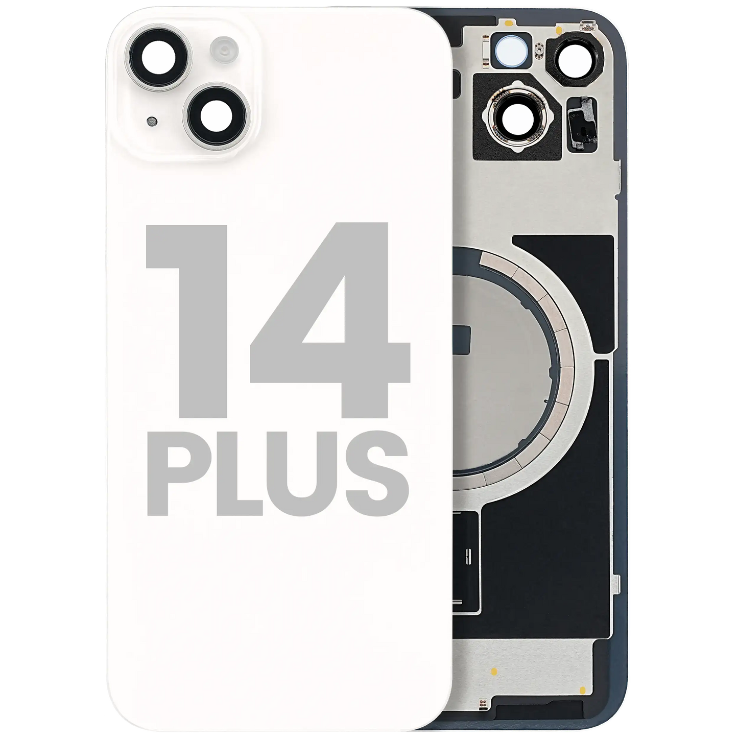 Back Glass w/ MagSafe Magnet For iPhone 14 Plus (Used OEM Pull: Grade A) (Starlight)