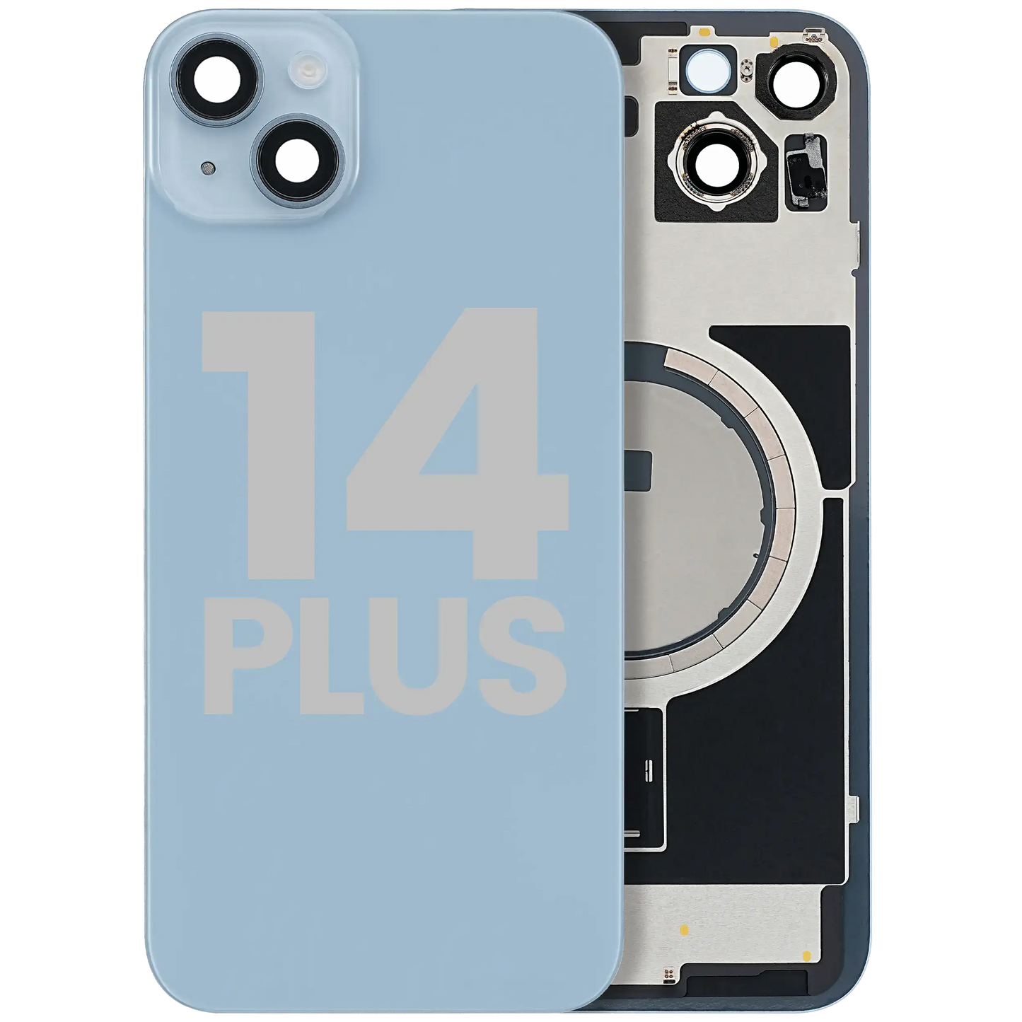 Back Glass w/ MagSafe Magnet For iPhone 14 Plus (Used OEM Pull: Grade A) (Blue)