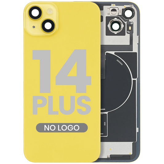 Back Glass With Steel Plate With Wireless NFC & MagSafe Magnet Pre-Installed For iPhone 14 Plus (No Logo) (Yellow)