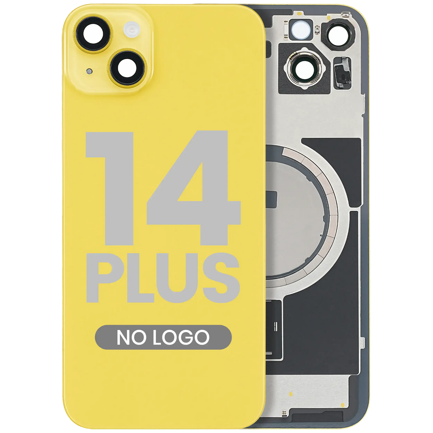 Back Glass w/ MagSafe Magnet For iPhone 14 Plus (Aftermarket) (Yellow) (No Logo)