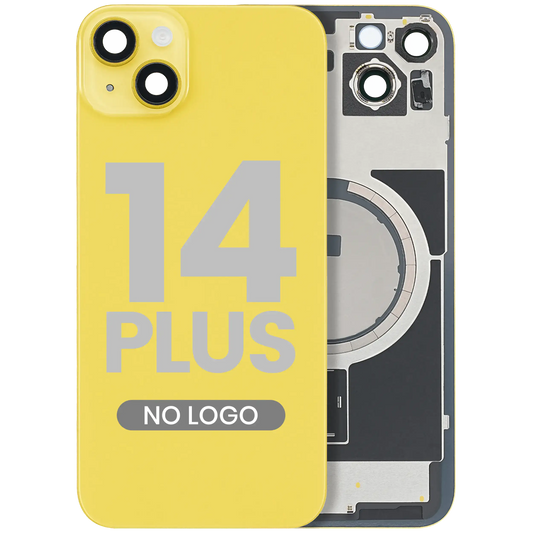 Back Glass w/ MagSafe Magnet For iPhone 14 Plus (Aftermarket) (Yellow) (No Logo)