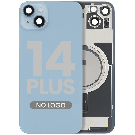 Back Glass w/ MagSafe Magnet For iPhone 14 Plus (Aftermarket) (Blue) (No Logo)