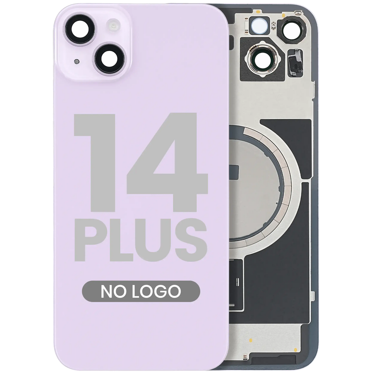 Back Glass w/ MagSafe Magnet For iPhone 14 Plus (Aftermarket) (Purple) (No Logo)