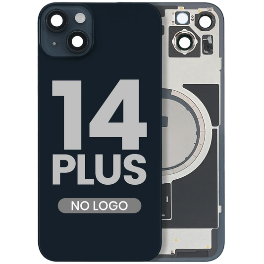 Back Glass w/ MagSafe Magnet For iPhone 14 Plus (Aftermarket) (Midnight) (No Logo)