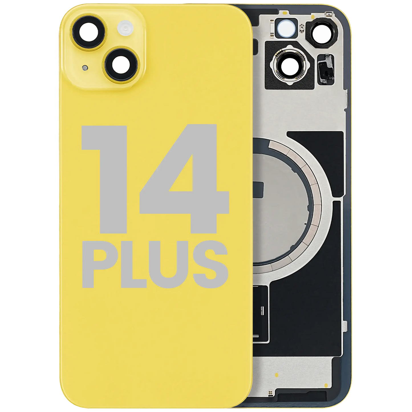 Back Glass w/ MagSafe Magnet For iPhone 14 Plus (Used OEM Pull: Grade A) (Yellow)