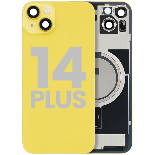 Back Glass w/ MagSafe Magnet For iPhone 14 Plus (Used OEM Pull: Grade A) (Yellow)
