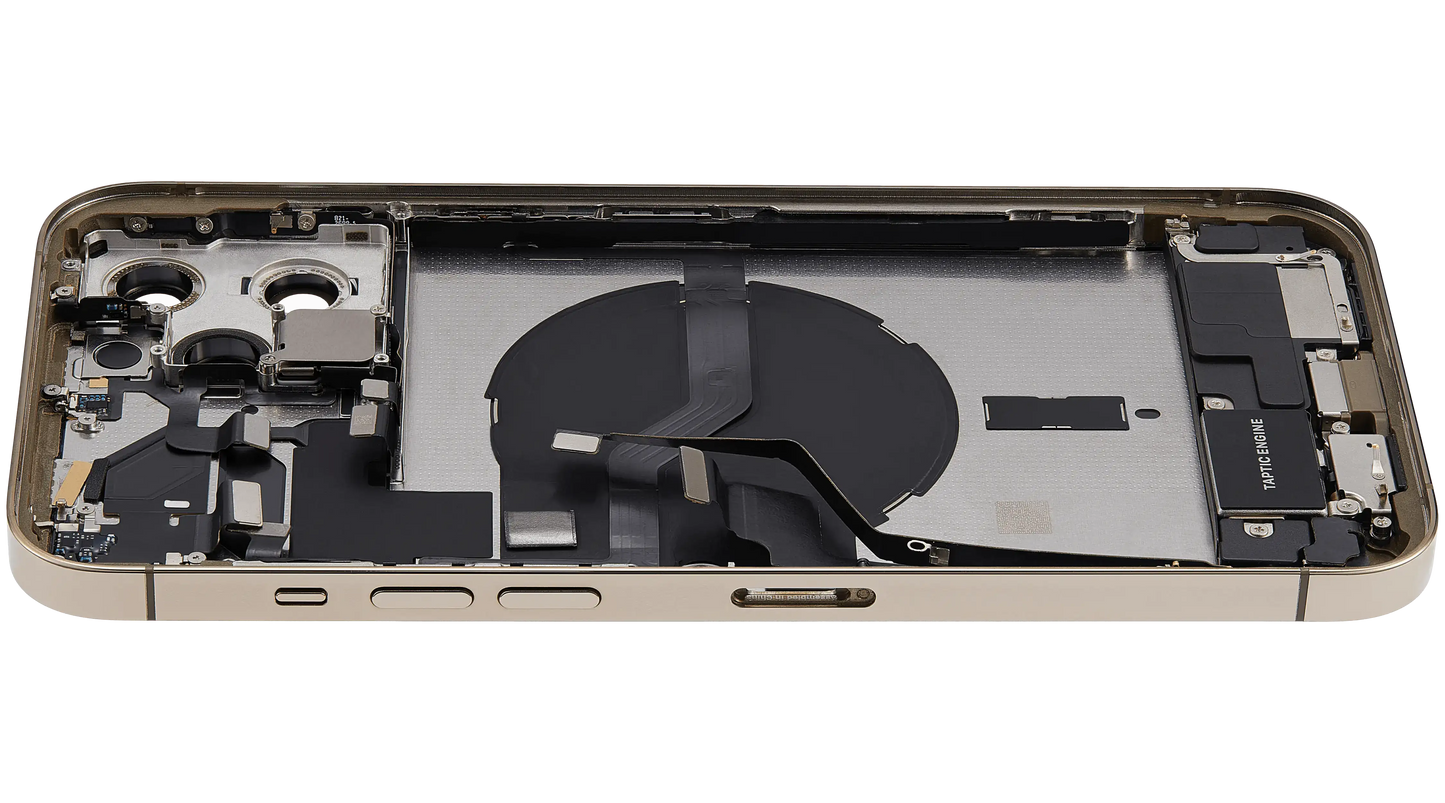 Back Housing W/ Charging Port Flex & Small Parts For iPhone 12 Pro Max (EU / Global Version) (Used OEM Pull: Grade B) (Gold)