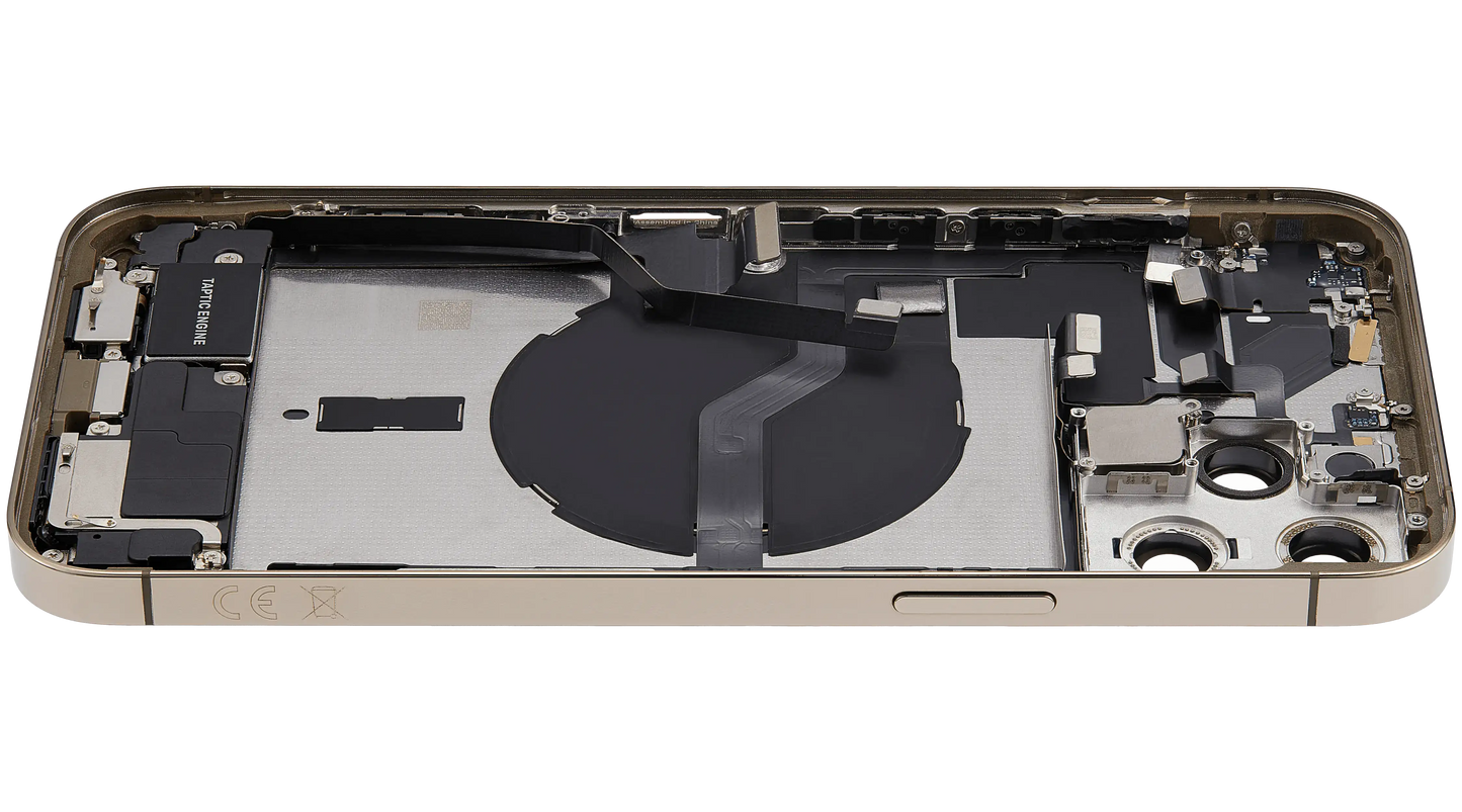 Back Housing W/ Charging Port Flex & Small Parts For iPhone 12 Pro Max (EU / Global Version) (Used OEM Pull: Grade B) (Gold)