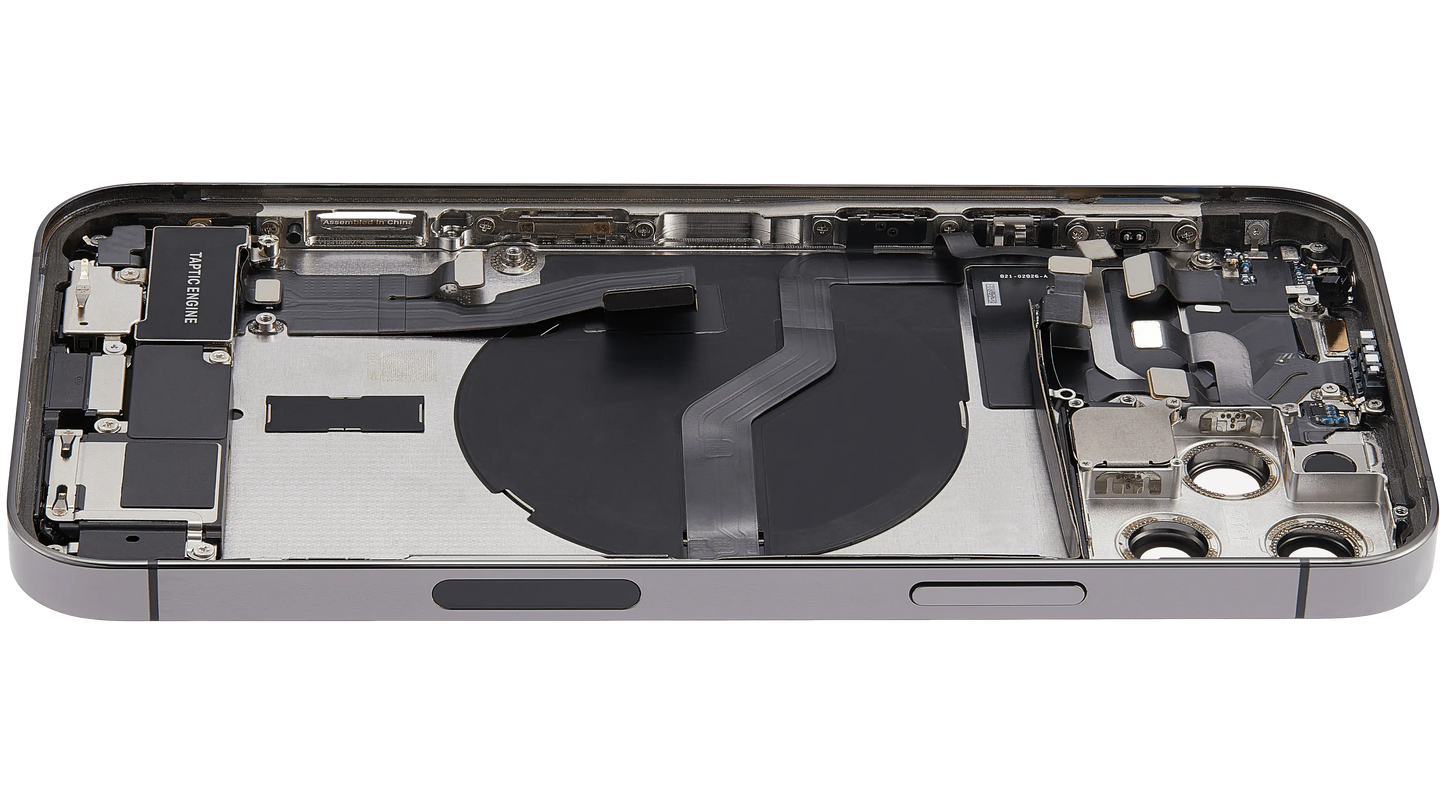 Back Housing W/ Charging Port Flex & Small Parts For iPhone 12 Pro (US Version) (Used OEM Pull: Grade B) (Graphite)