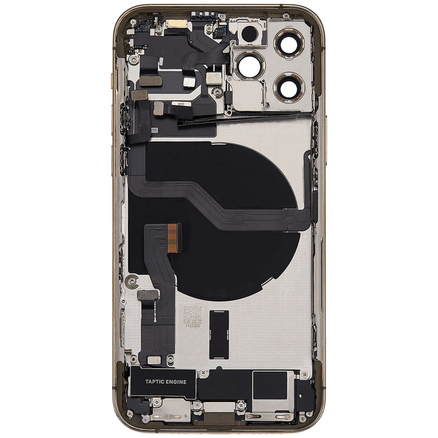 Back Housing W/ Charging Port Flex & Small Parts For iPhone 12 Pro (US Version) (Used OEM Pull: Grade B) (Gold)