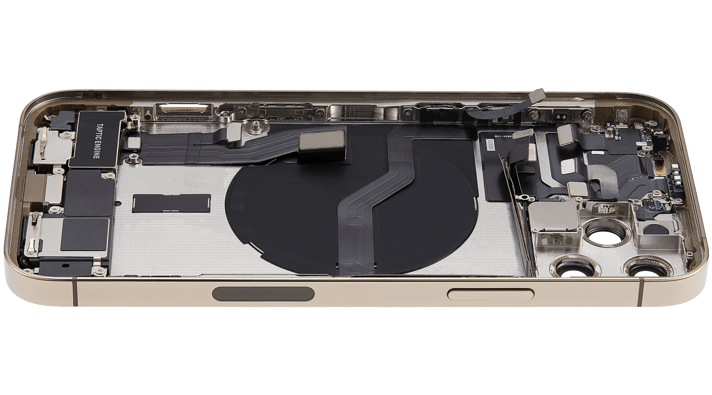 Back Housing W/ Charging Port Flex & Small Parts For iPhone 12 Pro (US Version) (Used OEM Pull: Grade B) (Gold)