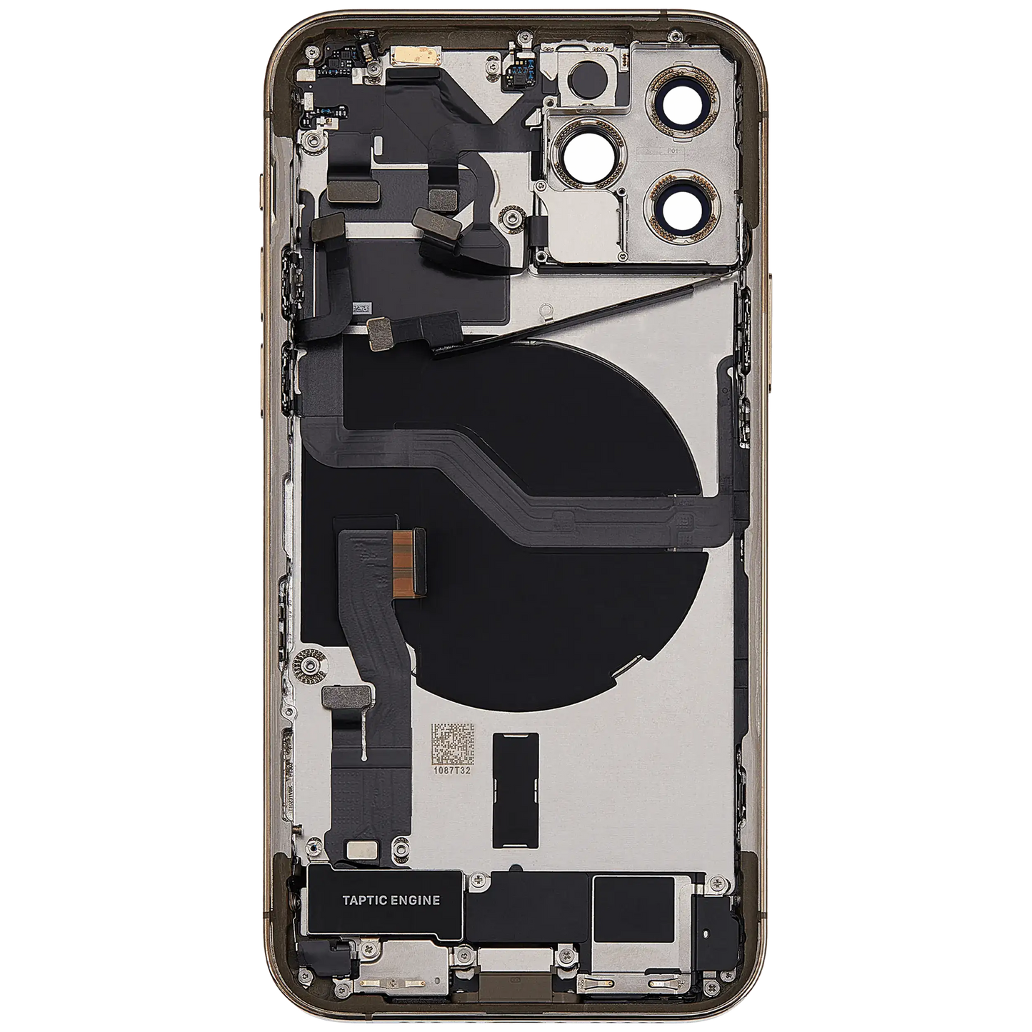 Back Housing W/ Charging Port Flex & Small Parts For iPhone 12 Pro (EU / Global Version) (Used OEM Pull: Grade C) (Gold)