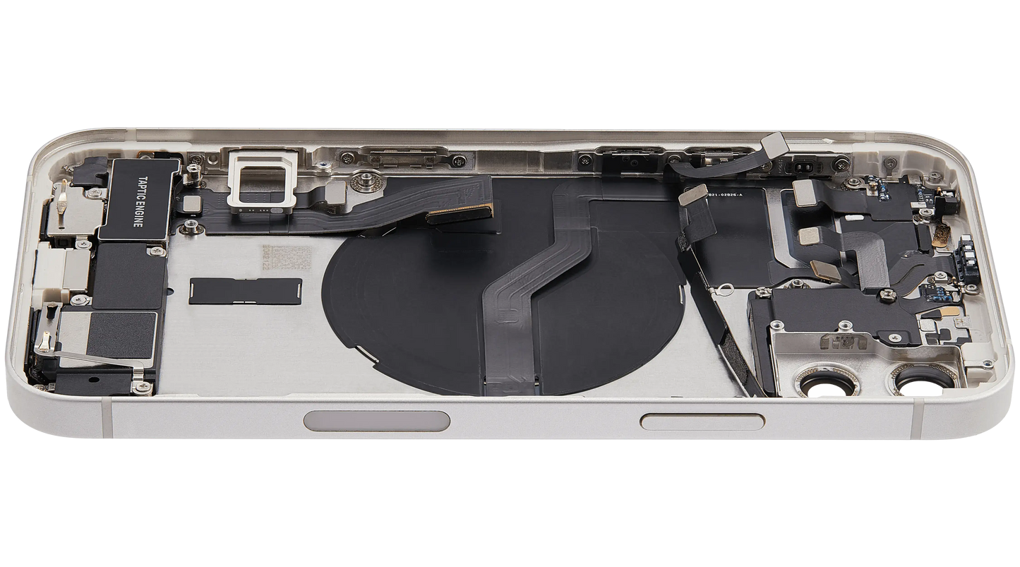 Back Housing W/ Charging Port Flex & Small Parts For iPhone 12 (US Version) (Used OEM Pull: Grade C) (White)