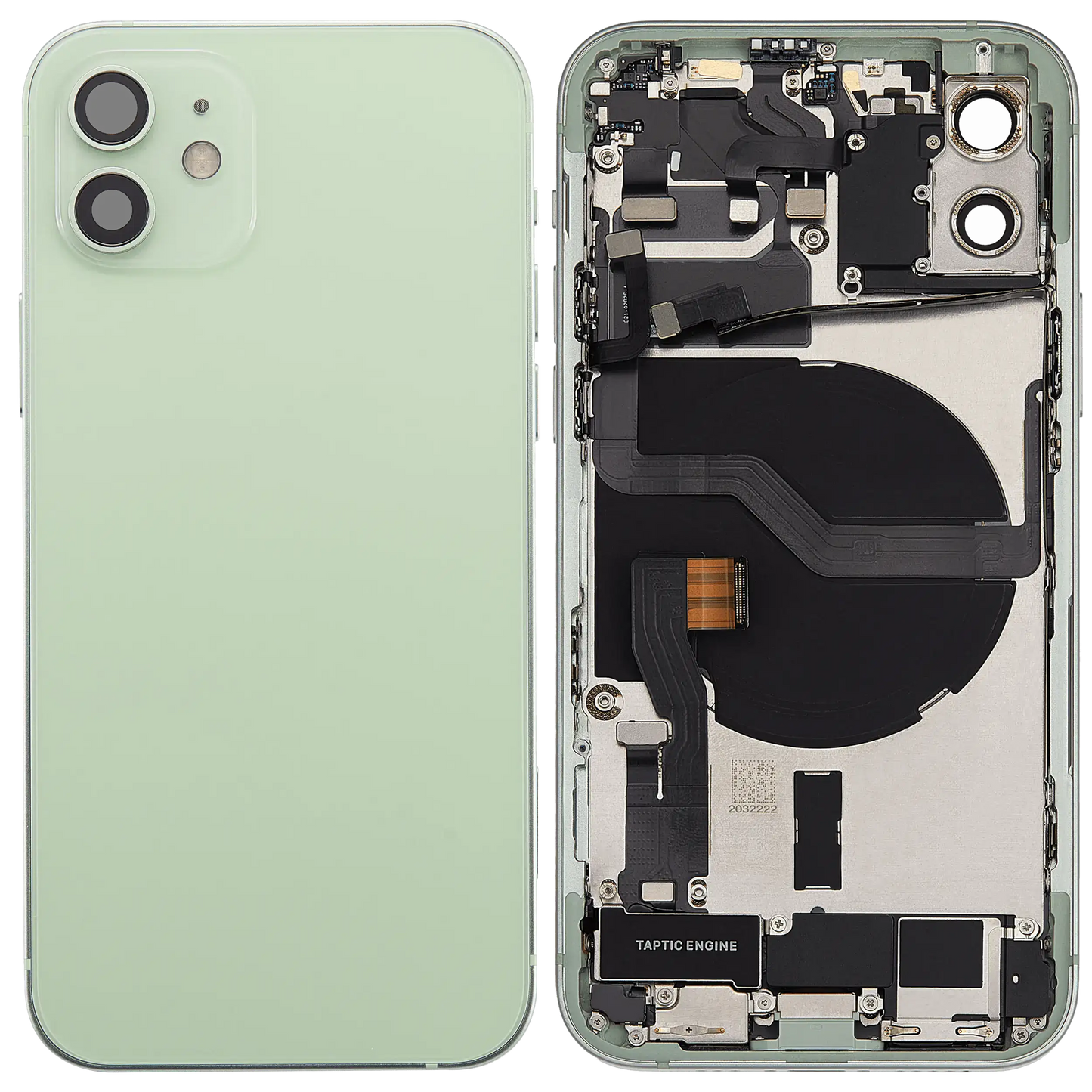 Back Housing W/ Charging Port Flex & Small Parts For iPhone 12 (US Version) (Used OEM Pull: Grade B) (Green)