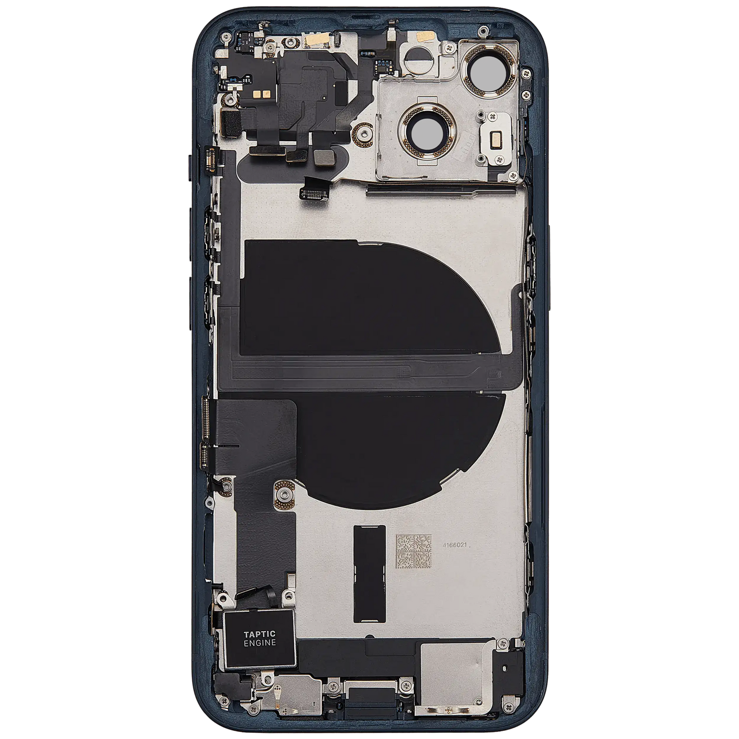 Back Housing W/ Charging Port Flex & Small Parts For iPhone 13 (US Version) (Used OEM Pull: Grade A) (Midnight)