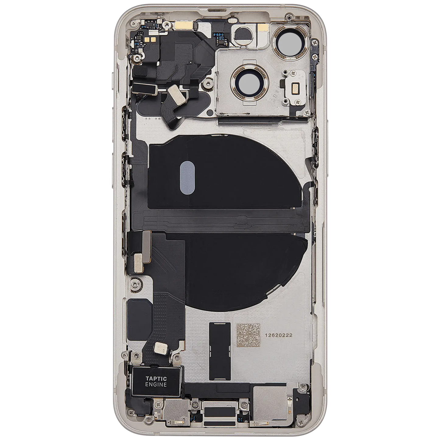 Back Housing W/ Charging Port Flex & Small Parts For iPhone 13 Mini (US Version) (Used OEM Pull: Grade A) (Starlight)