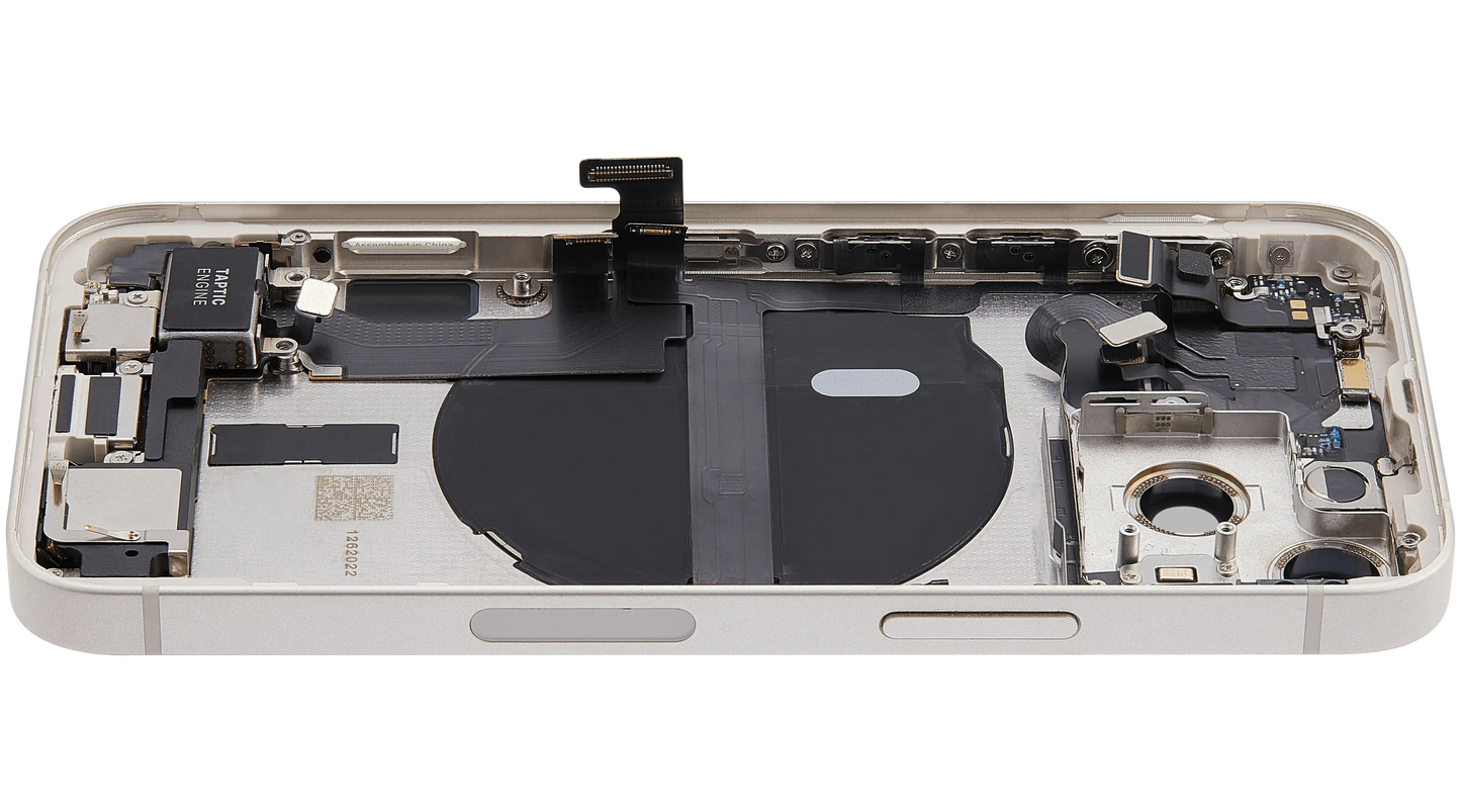 Back Housing W/ Charging Port Flex & Small Parts For iPhone 13 Mini (US Version) (Used OEM Pull: Grade A) (Starlight)