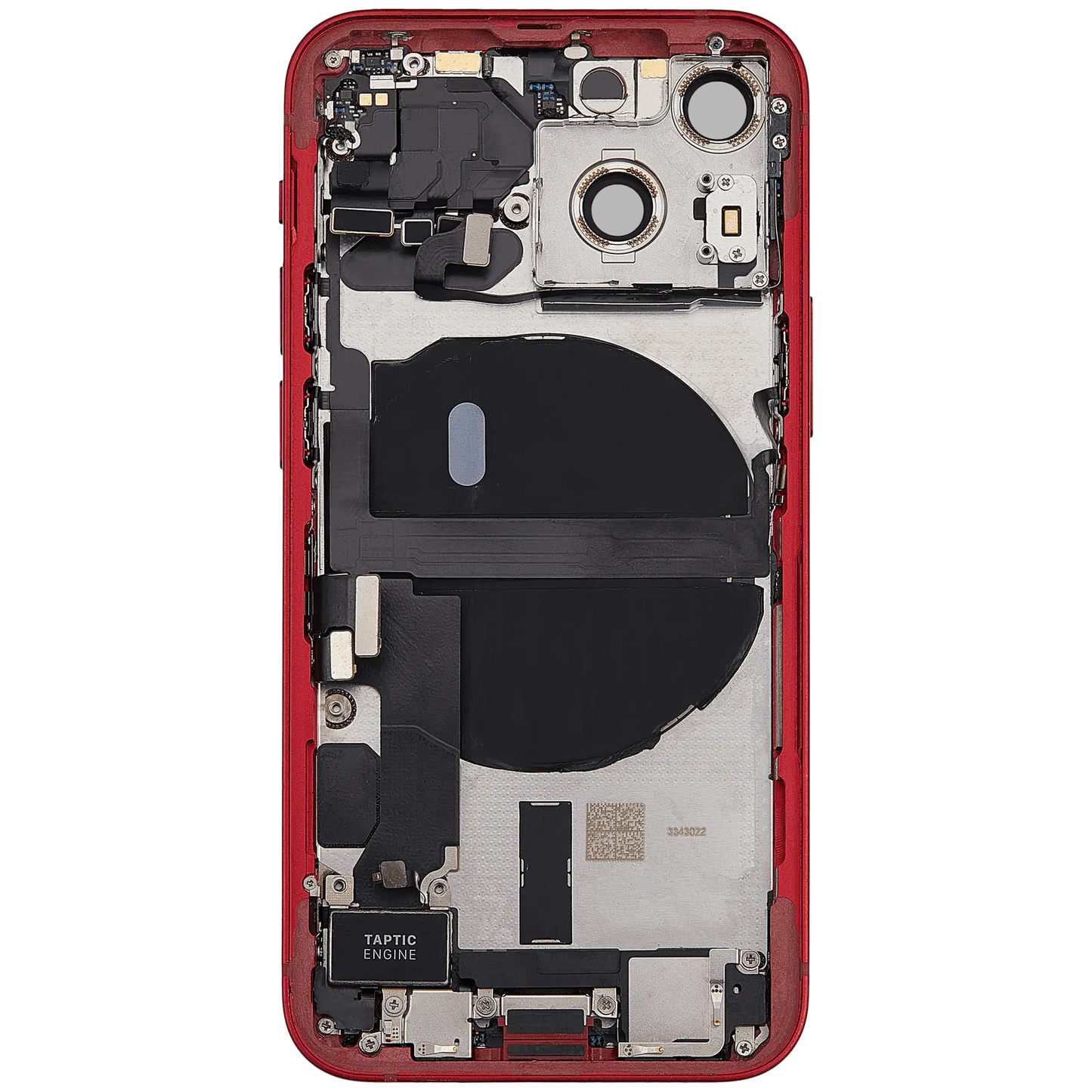 Back Housing W/ Charging Port Flex & Small Parts For iPhone 13 Mini (US Version) (Used OEM Pull: Grade B) (Red)